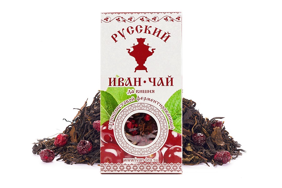 Русский Иван-чай ферментированный с вишней 50 гр оптом от вологодских производителей с доставкой по Санкт-Петербургу