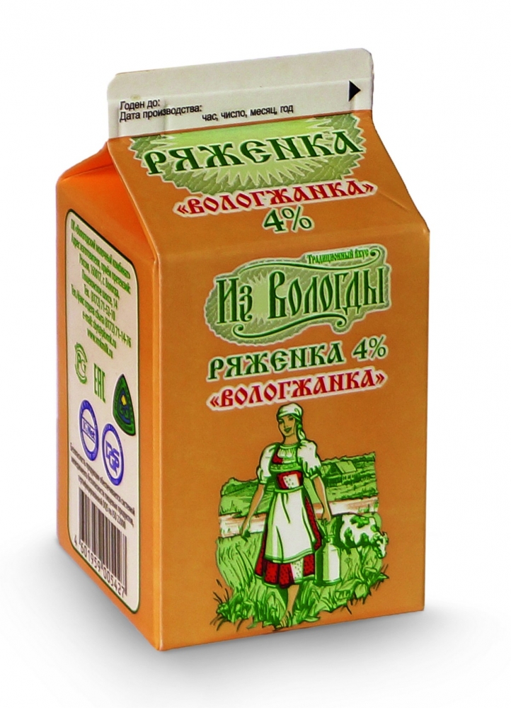 Ряженка «Вологжанка» 4% оптом от Вологодских производителей