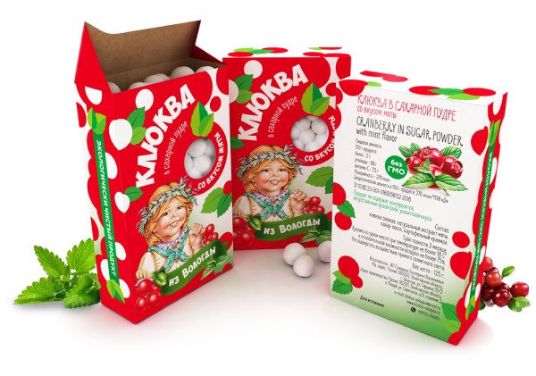 Клюква в сахарной пудре со вкусом мяты 250 г. оптом от Вологодских производителей