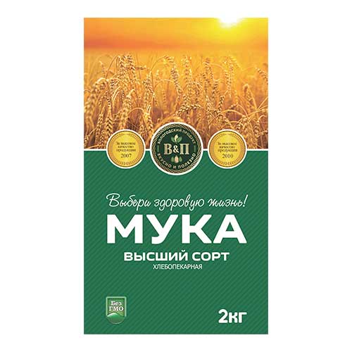 Мука пшеничная в/с 2 кг оптом от Вологодских производителей